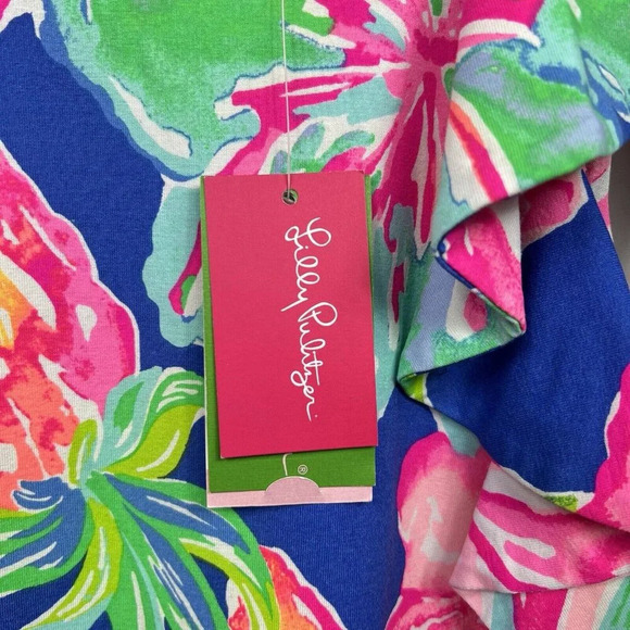 Lilly Pulitzer Esmeralda Dress Beckon Blue Jungle Utopia Size Large NWT $168 - Picture 8 of 12